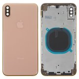 Корпус для iPhone XS Max, золотистий, з тримачем SIM-карти, з боковими кнопками