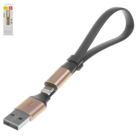 Кабель для зарядки Baseus Nimble, USB тип A, Lightning, 23 см, 2 A, золотистий, #CALMBJ 0V