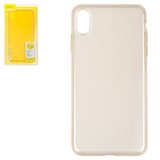 Чохол Baseus для iPhone XS Max, золотистий, прозорий, силікон, #ARAPIPH65-B0V
