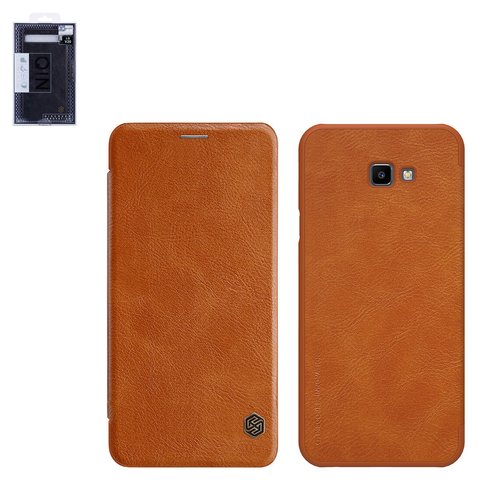 Чехол Nillkin Qin leather case для Samsung J415 Galaxy J4+, коричневый, книжка, пластик, PU кожа, #6902048166752