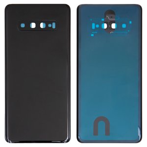 Задняя панель корпуса для Samsung G975 Galaxy S10 Plus, черная, со стеклом камеры