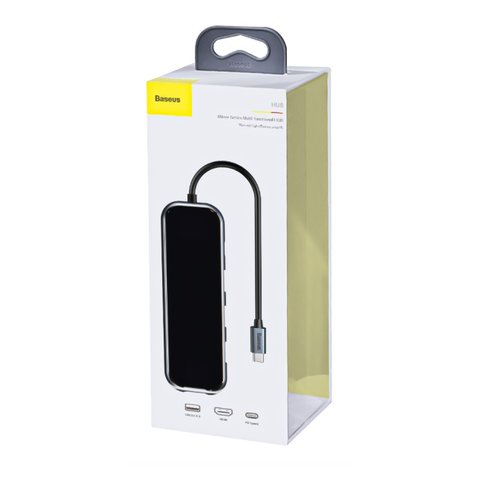 USB хаб Baseus Multi functional HUB, USB тип C, USB 3.0 тип A, HDMI, серый, 5 портов, #CAHUB RT0G