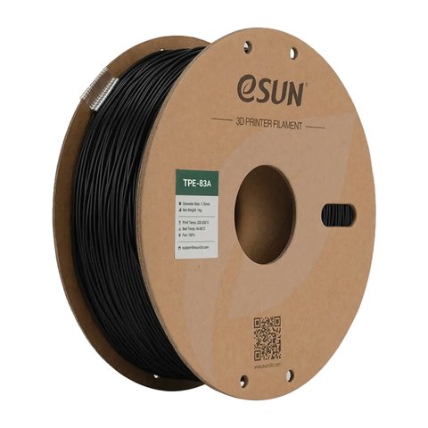 Филамент для 3D принтера eSUN TPE 83A Black, 1 кг