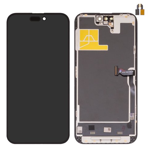 Дисплей для iPhone 14 Pro Max, черный, с рамкой, High Copy, без ошибки, OLED , DD OLED OEM soft, 120Hz, diagnosable