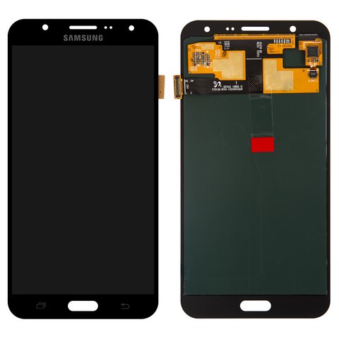 LCD compatible with Samsung J700 Galaxy J7, black, without frame, original change glass 