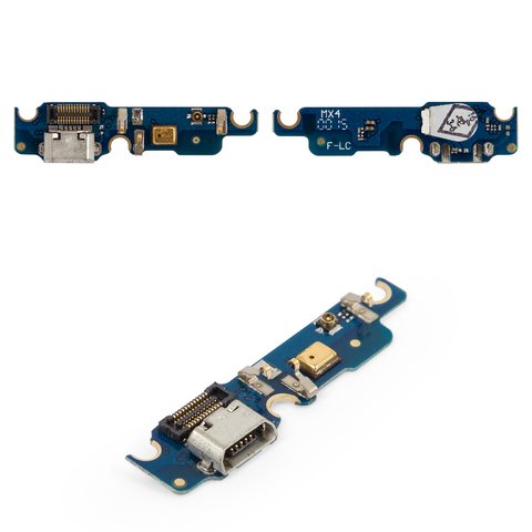 Шлейф для Meizu MX4 5.3", коннектора зарядки, с компонентами, плата зарядки