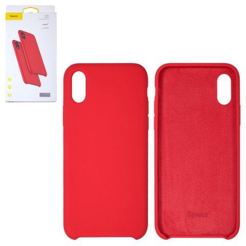 Case Baseus compatible with iPhone XS, red, Silk Touch  #WIAPIPH58 ASL09