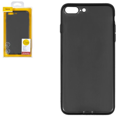 Case Baseus compatible with Apple iPhone 7 Plus, iPhone 8 Plus, black, matt, silicone  #ARAPIPH7P A01