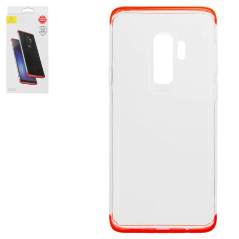 Case Baseus compatible with Samsung G965 Galaxy S9 Plus, red, transparent, silicone  #WISAS9P YJ09