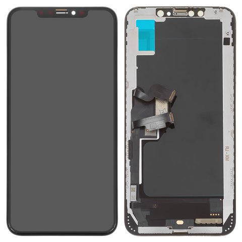 Pantalla LCD puede usarse con iPhone XS Max, negro, con marco, AAA, Tianma, TFT 