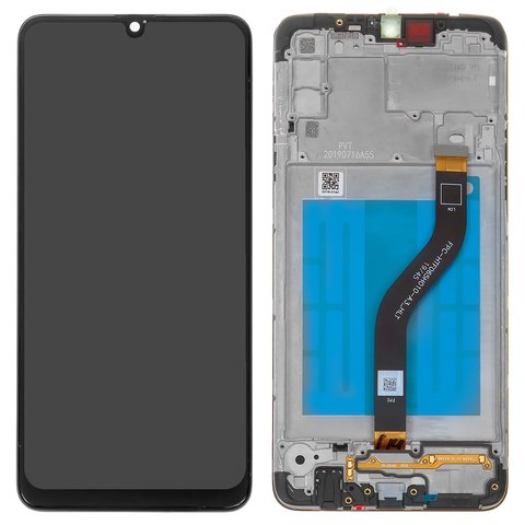 LCD compatible with Samsung A207 Galaxy A20s, black, with frame, Original PRC , original glass 