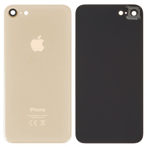Housing Back Cover compatible with iPhone 8, golden, with camera lens, small hole 