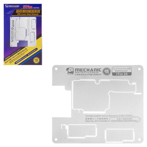 BGA Stencil Mechanic iTin 26 compatible with Apple iPhone XS, iPhone XS Max, for motherboards repairing 