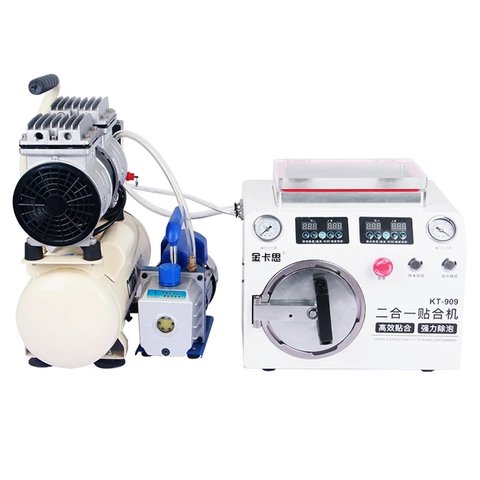 LCD Module Gluing Machine YunlinLi KT 909, for LCDs up to 7", autoclave+vacuum, with vacuum pump, with compressor 