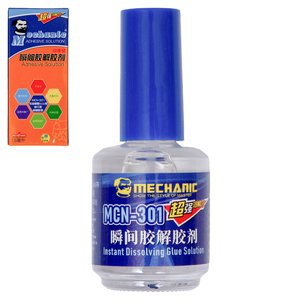 Limpiador Mechanic MCN 301, remueve el pegamento instantáneo, 15 ml