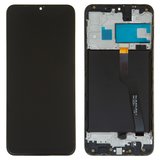 Дисплей для Samsung A105FN/DS Galaxy A10, черный, с рамкой, Оригинал (переклеено стекло)