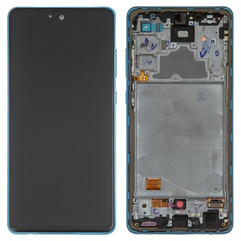 LCD compatible with Samsung A725 Galaxy A72, A726 Galaxy A72 5G, dark blue, with frame, Original PRC , original glass 