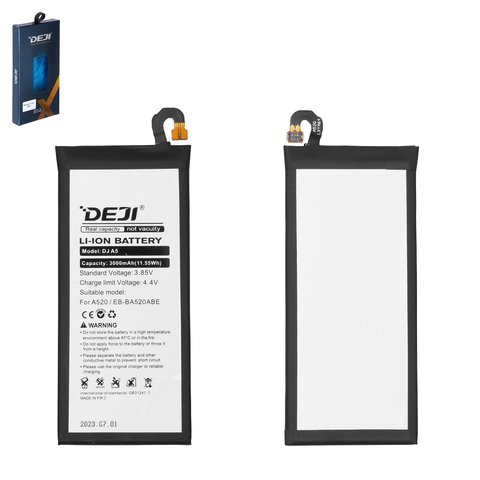 Battery Deji EB BA520ABE compatible with Samsung A520 Galaxy A5 2017 , Li ion, 3.85 V, 3000 mAh 