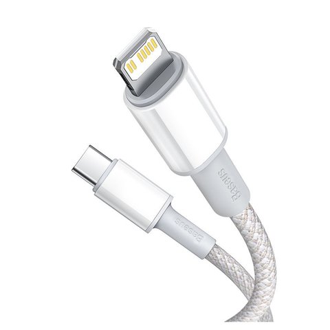 USB Cable Baseus High Density Braided, USB type C, Lightning, 100 cm, 20 W, white  #CATLGD 02