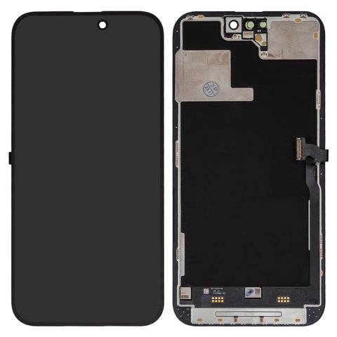 Дисплей для iPhone 14 Pro Max, черный, с рамкой, переклеено стекло