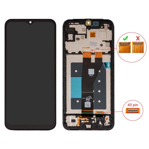 LCD compatible with Samsung A146P Galaxy A14 5G, black, with frame, Original PRC , 40 pin 