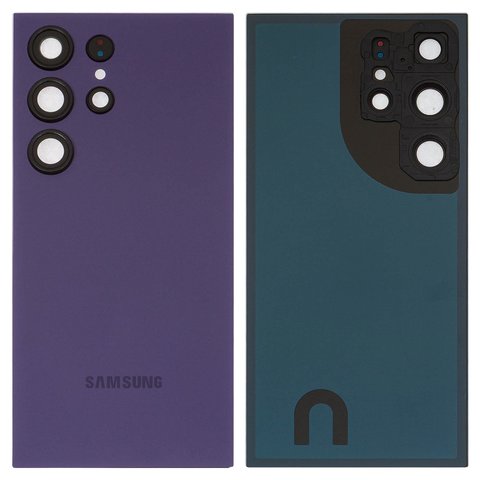 Panel trasero de carcasa puede usarse con Samsung S928 Galaxy S24 Ultra, morada, con vidrio de cámara, titanium viole