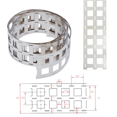 Cinta de níquel para soldar baterías 18650 3P, 0.2 mm, 18.5 mm, 1 m, acero niquelado