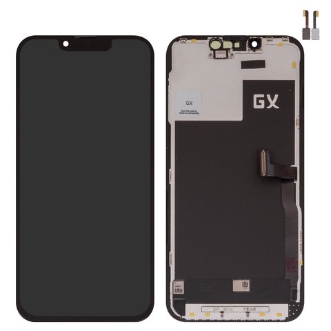 LCD compatible with iPhone 13 Pro, black, with frame, HC, without IC, OLED , GX OEM Hard, type 1 