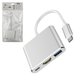 Адаптер Type-C - HDMI + USB3.0 + Type-C, конвертер, белый, hub