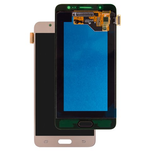 LCD compatible with Samsung J510 Galaxy J5 2016 , golden, without frame, Original, service pack  #GH97 18792A GH97 19466A