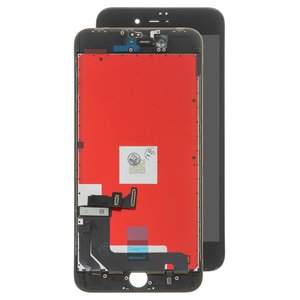 Дисплей для iPhone 8 Plus, черный, с рамкой, AAA, с пластиками камеры и датчика приближения, tianma