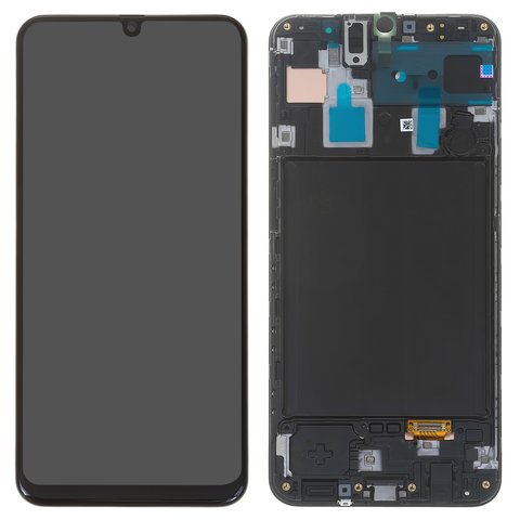 LCD compatible with Samsung A305 Galaxy A30, black, with frame, Original, service pack  #GH82 19202A GH82 19725A