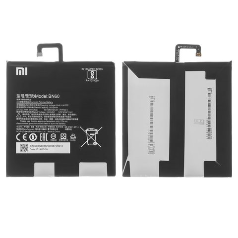 Battery BN60 compatible with Xiaomi Mi Pad 4, Li Polymer, 3.85 V, 6010 mAh, Original PRC  