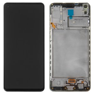 LCD compatible with Samsung A217 Galaxy A21s, black, with frame, Original PRC  