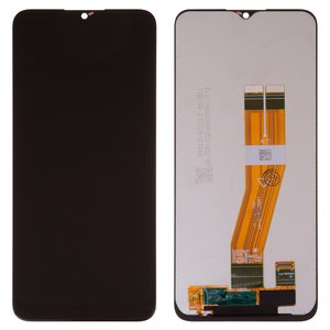 Дисплей для Samsung A037G Galaxy A03s, черный, без рамки, High Copy, с желтым шлейфом, 162x72 mm 