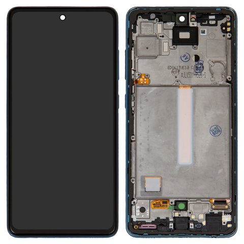 LCD compatible with Samsung A525 Galaxy A52, A526 Galaxy A52 5G, dark blue, with frame, Original PRC