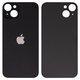 Housing Back Cover compatible with iPhone 14 Plus, (black, no need to remove the camera glass, Midnight, big hole)