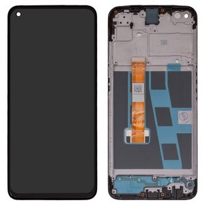 LCD compatible with Oppo A52, black, with frame, Original PRC , CPH2061, CPH2069, PADM00, PDAM10, BS065XMM L03 M800 