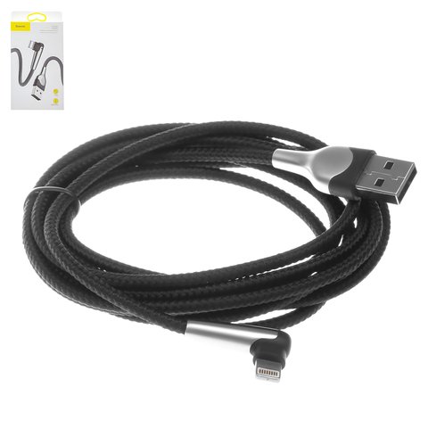 Cable de carga Baseus MVP Elbow, USB tipo A, Lightning, 200 cm, 1.5 A, negro, #CALMVP E01