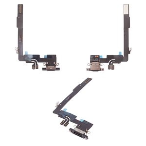 Cable flex puede usarse con iPhone 16 Pro Max, del conector de carga, negro, con micrófono, HC, black titanium