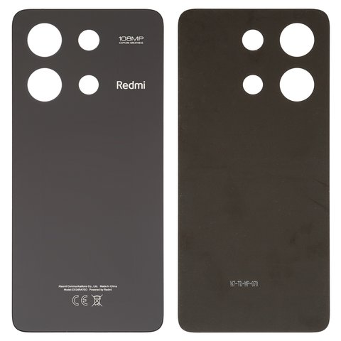 Panel trasero de carcasa puede usarse con Xiaomi Redmi Note 13 4G, negra, midnight black