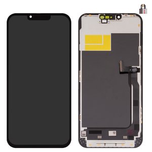 Pantalla LCD puede usarse con iPhone 13 Pro Max, negro, con marco, AAA, TFT , ZY, LTPS HD+