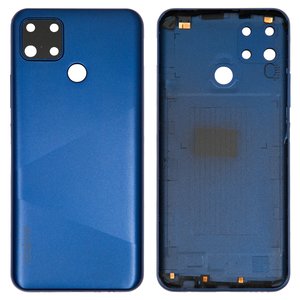 Panel trasero de carcasa puede usarse con Realme C12, azul, con vidrio de cámara