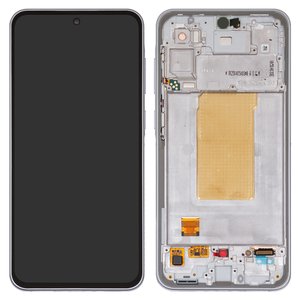 Pantalla LCD puede usarse con Samsung A366 Galaxy A36, blanco, con marco, Original PRC , white