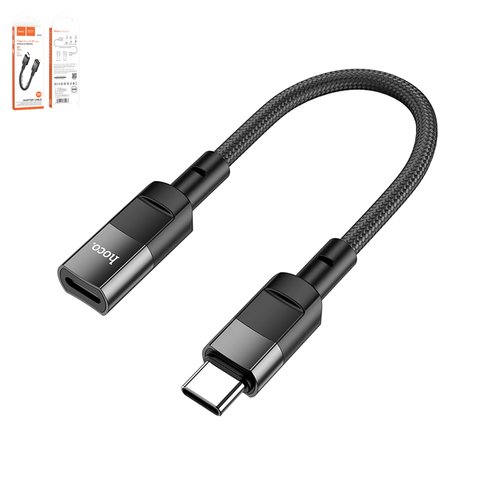 Адаптер Hoco U107, Lightning к USB тип C, USB тип C, Lightning, черный, #6931474789976