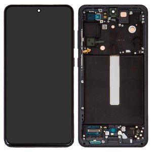 Дисплей для Samsung G990B Galaxy S21 FE 5G, чорний, з рамкою, Original PRC 