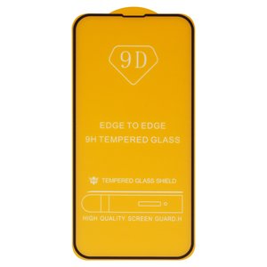 Защитное стекло для Apple iPhone 13, iPhone 13 Pro, iPhone 14, совместимо с чехлом, Full Glue, без упаковки , черный