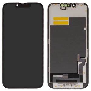 Дисплей для iPhone 13, черный, с рамкой, HC, без микросхемы, OLED , YK OEM hard