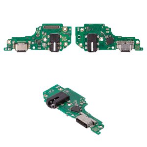 Шлейф для Vivo Y33s 5G, коннектора наушников, коннектора зарядки, с микрофоном, с компонентами, High Copy, плата зарядки