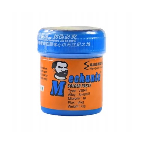 BGA паста Mechanic V5B45, Sn 42%, безсвинцева, Bi 58%, 138 °C, 42 г